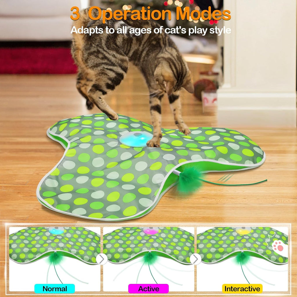 umosis Juguetes interactivos para gatos recargables, moviendo pluma...