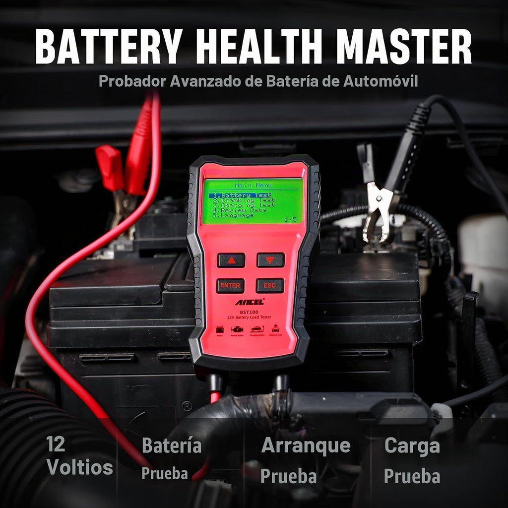 ANCEL BST100 - Probador de batería de coche de 12 V, 100-2000 CCA P...