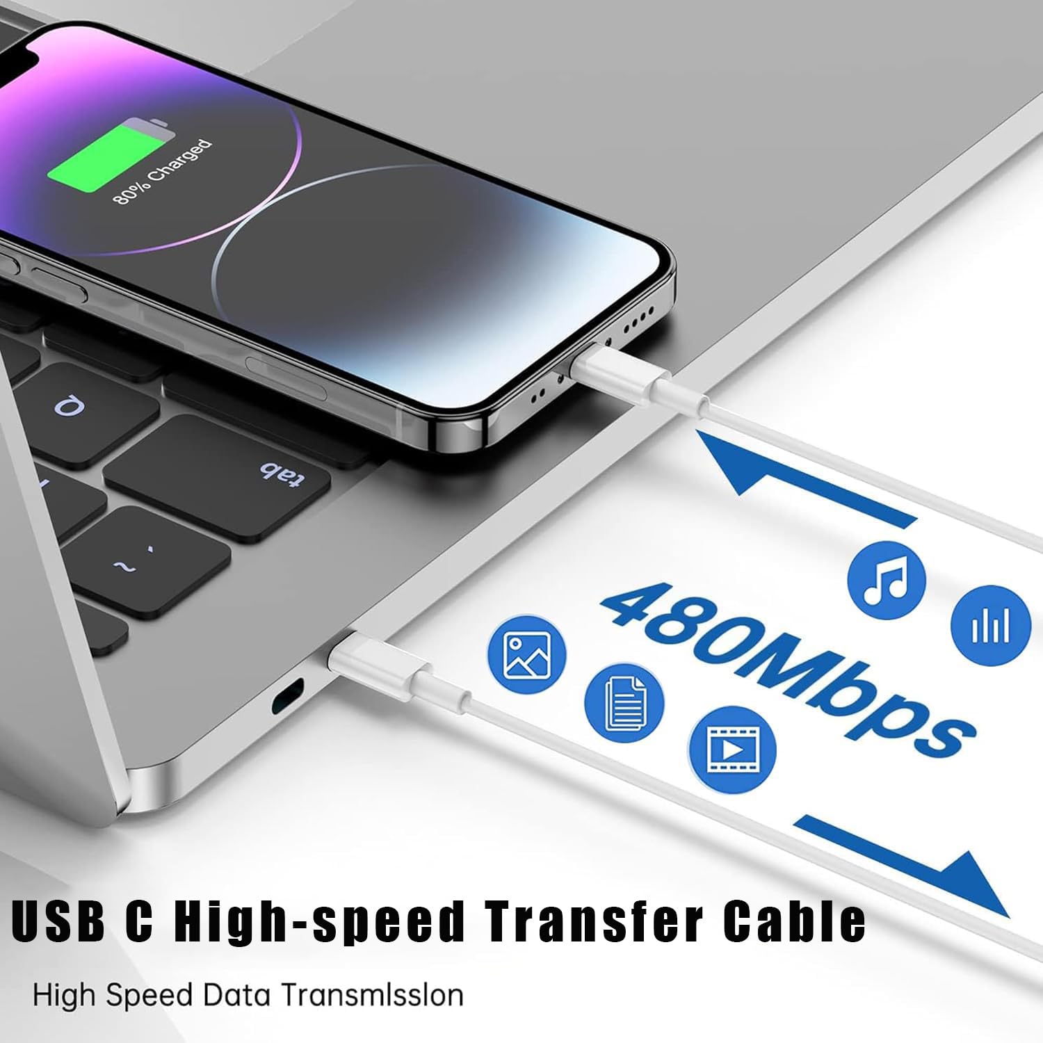 Cargador USB C para iPhone 16\/15 de carga rápida, cargador de pare...