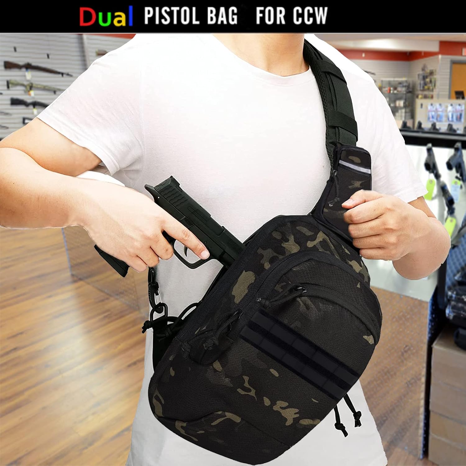 LarKoo Mochila táctica para el pecho de la honda EDC Mochila univer...