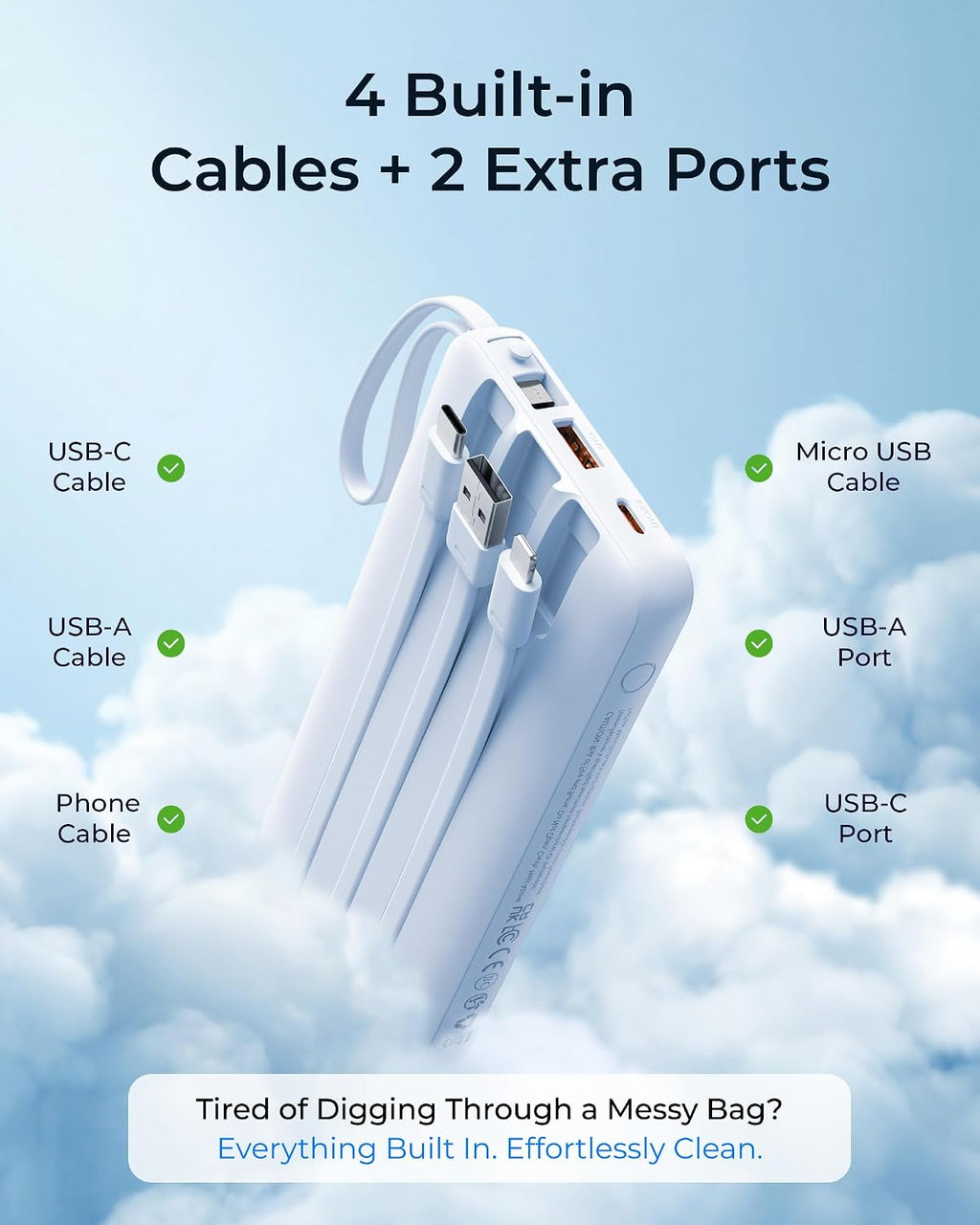 VRURC Cargador portátil delgado de 20000 mAh, batería externa de 22...
