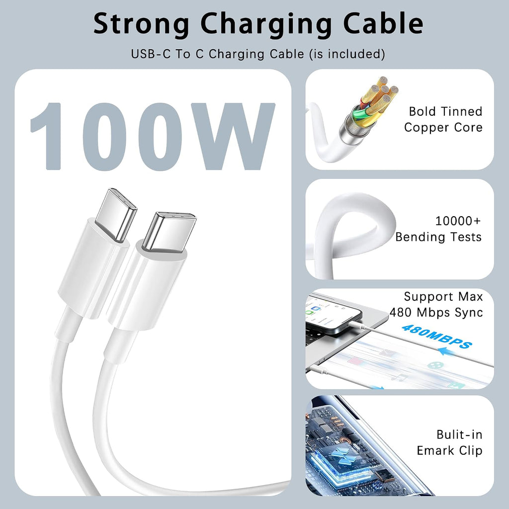 Cargador Mac Book Pro - Cargador USB C de 100 W para laptop compati...