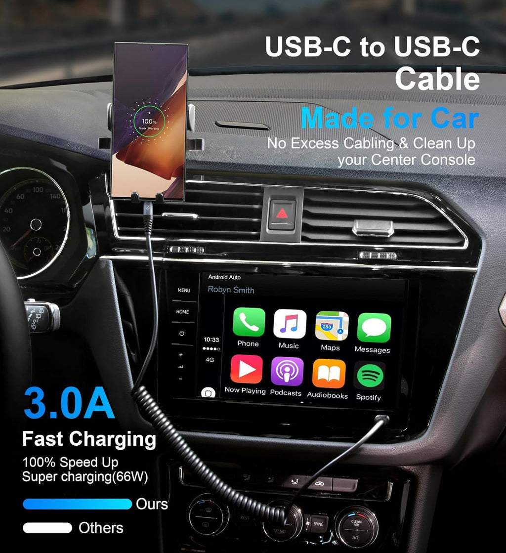 Cable USB C a C de 3 pies, paquete de 2 cables de carga USB C en es...