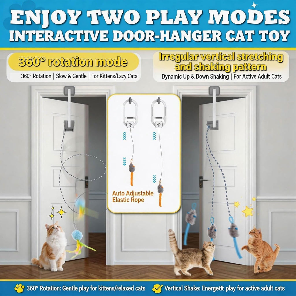 HAPPYCODE Juguete interactivo para gatos, juguete eléctrico recarga...