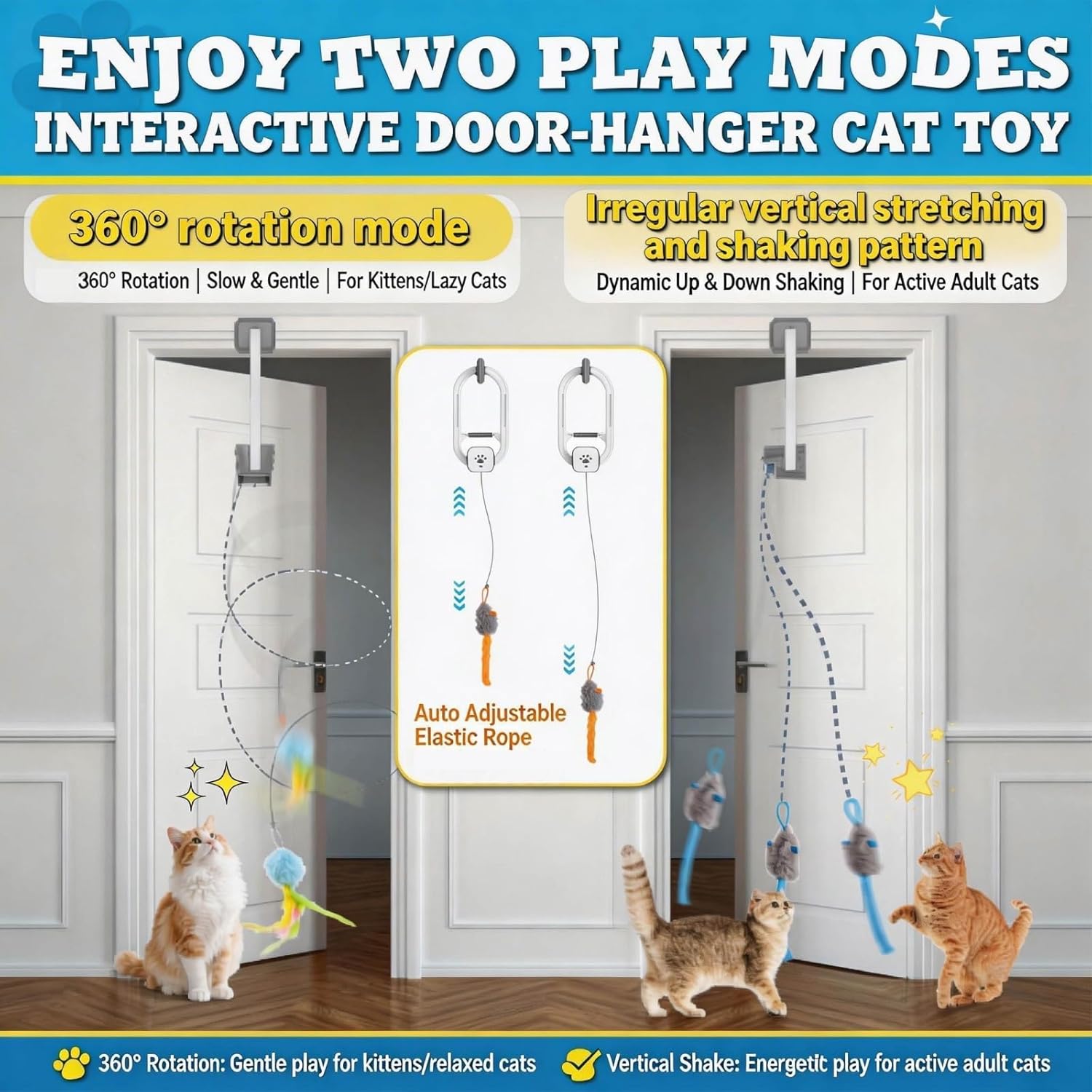 HAPPYCODE Juguete interactivo para gatos, juguete eléctrico recarga...