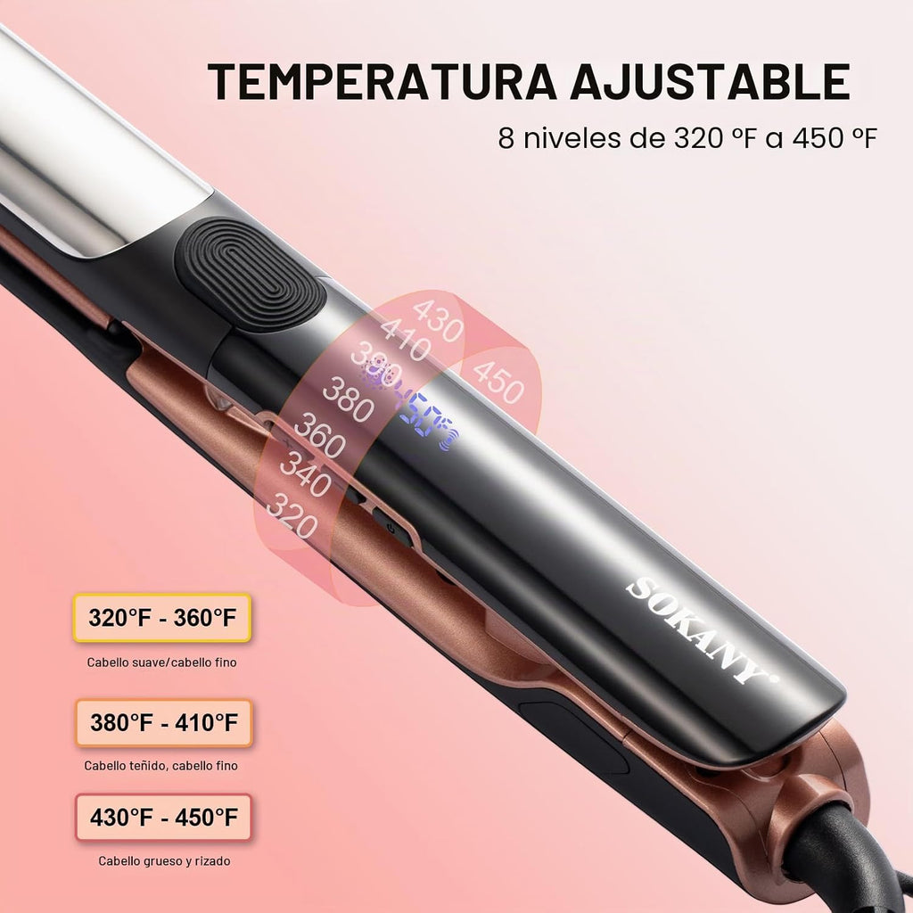 SOKANY Plancha de 1 Pulgada para Cabello Alisadora y Rizador de Tit...