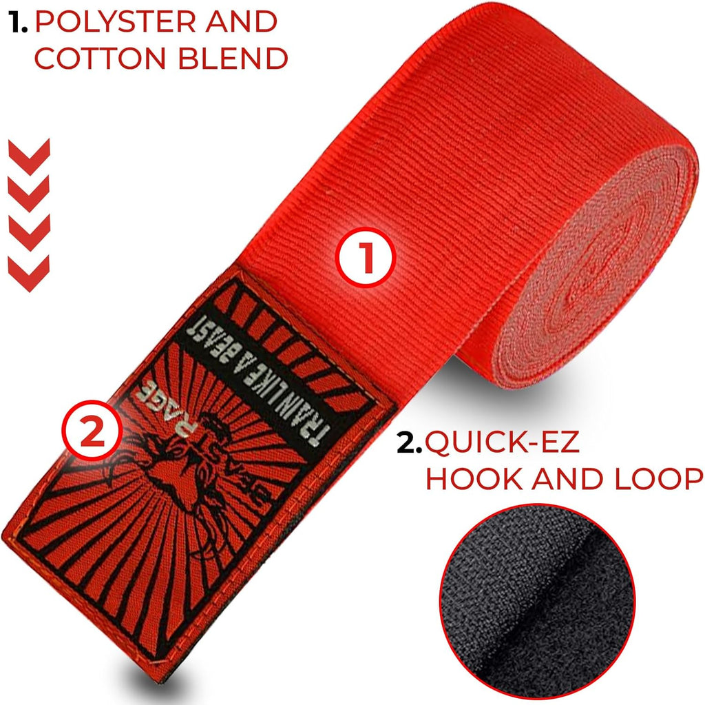 BEAST RAGE Vendas para manos de boxeo para MMA Kickboxing, muñequer...