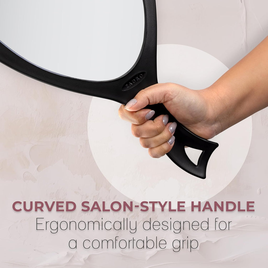 Zadro Salon Professional - Espejo de mano extragrande con asa, 10 p...