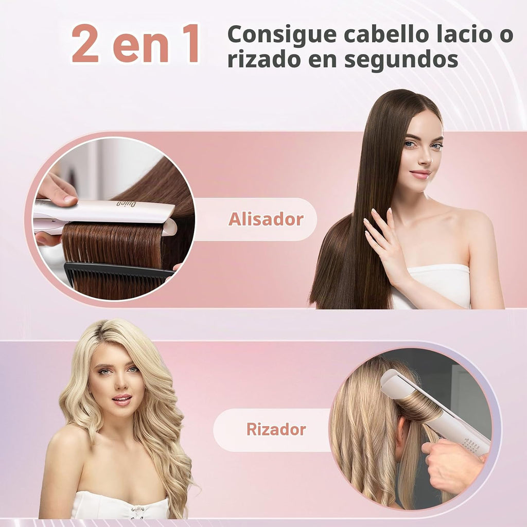 Quico - Plancha de pelo de doble voltaje de 100-240 V | Plancha ali...