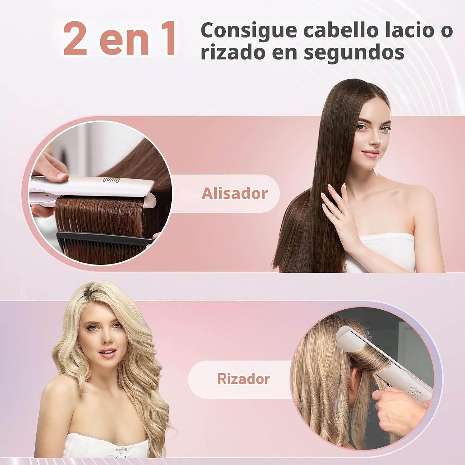 Quico - Plancha de pelo de doble voltaje de 100-240 V | Plancha ali...