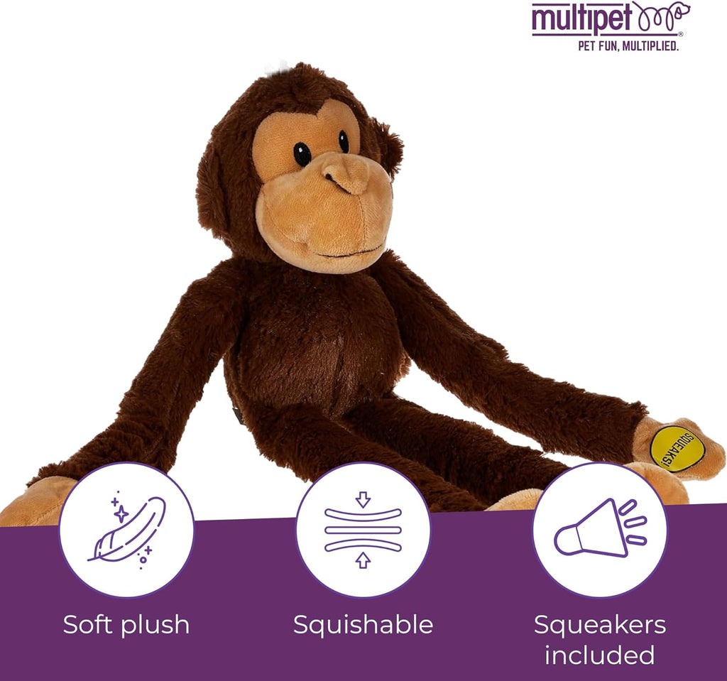 Multipet Swingin' Safari Monkey Juguete de Felpa para Perros -...