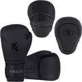 Kruzak - Guantes y almohadillas de boxeo negro mate, juego de entre...