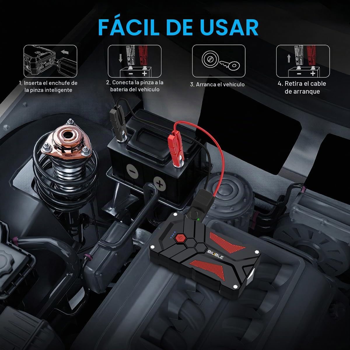 BIUBLE Arrancador de Batería para Automóvil Arrancador de Automóvil...
