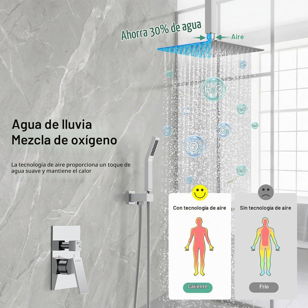 SR SUN RISE SRSH-C1003 - Juego combinado de ducha mezcladora de llu...