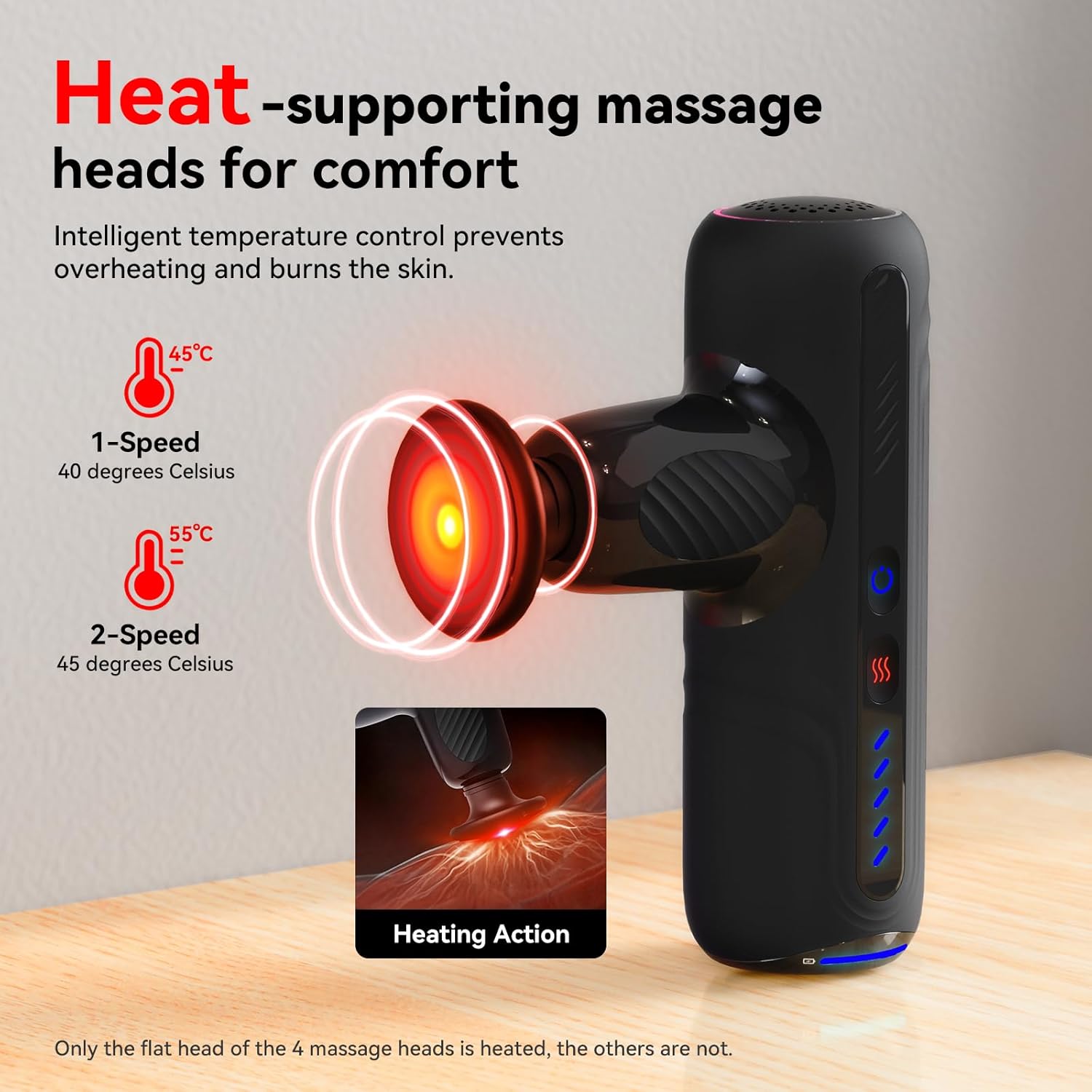 MJSZAP Mini pistola de masaje térmica con calor, masajeador portáti...