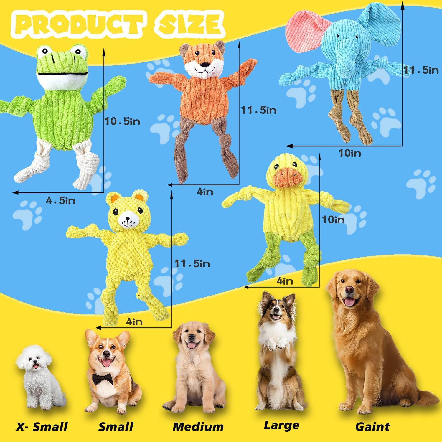 MRSOHRET Paquete de 5 juguetes chirriantes para perros, juguetes de...