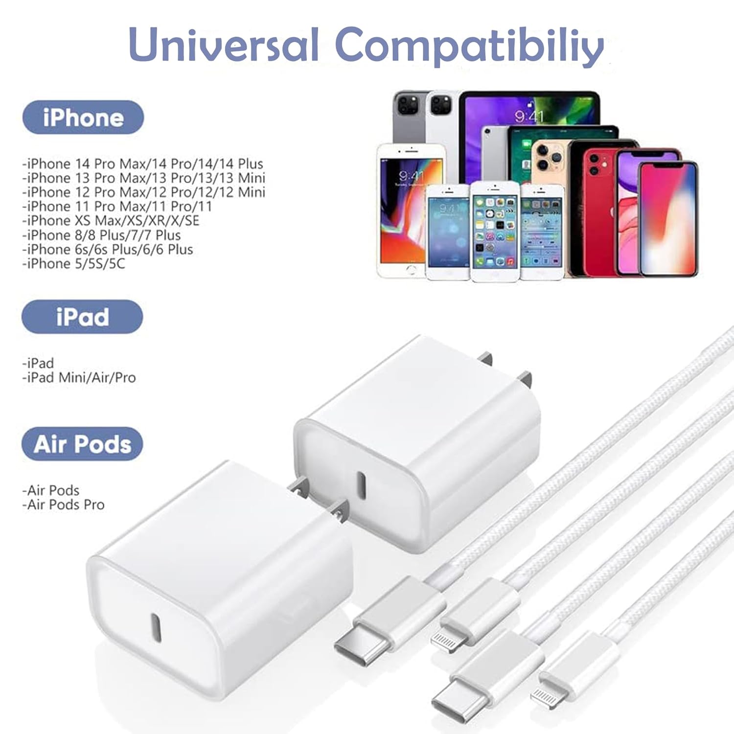 [Certificado Apple MFi] Cargador rápido para iPhone, cargador rápid...