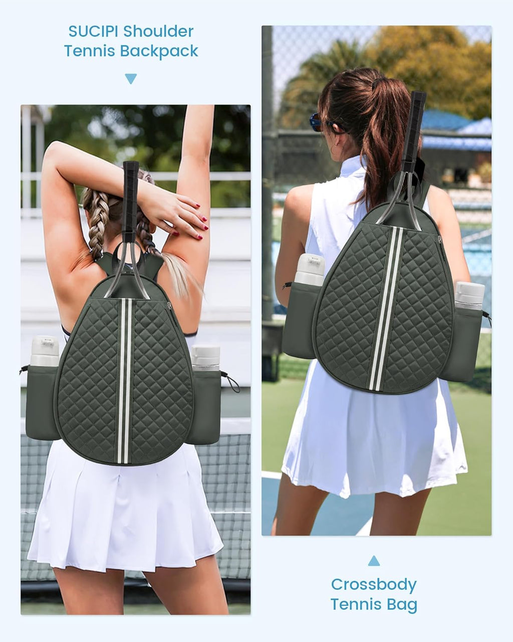 Mochila de tenis Sucipi, mochila de tenis acolchada con bandolera c...