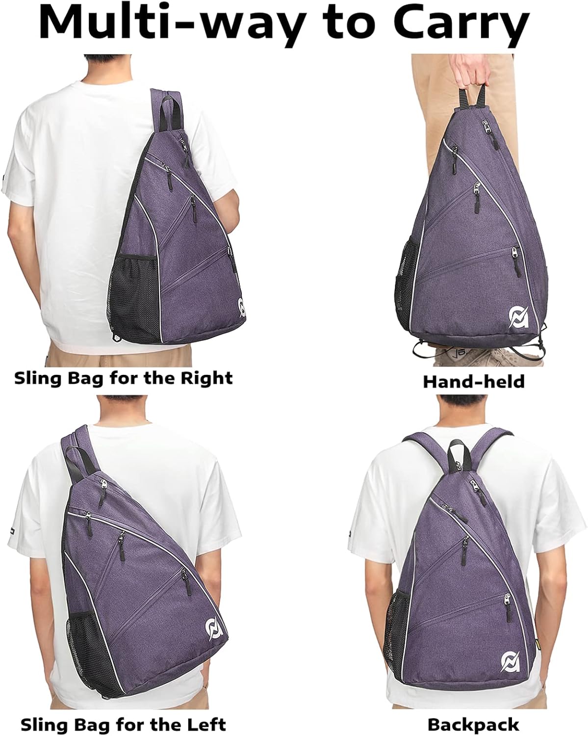 A11N SPORTS Bolsa de Pickleball, Bandolera Reversible con Correa Cr...