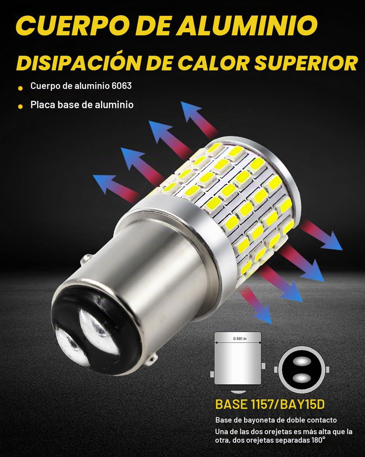 PHINLION 1157 Bombillas LED de luz blanca, 2000 lúmenes súper brill...