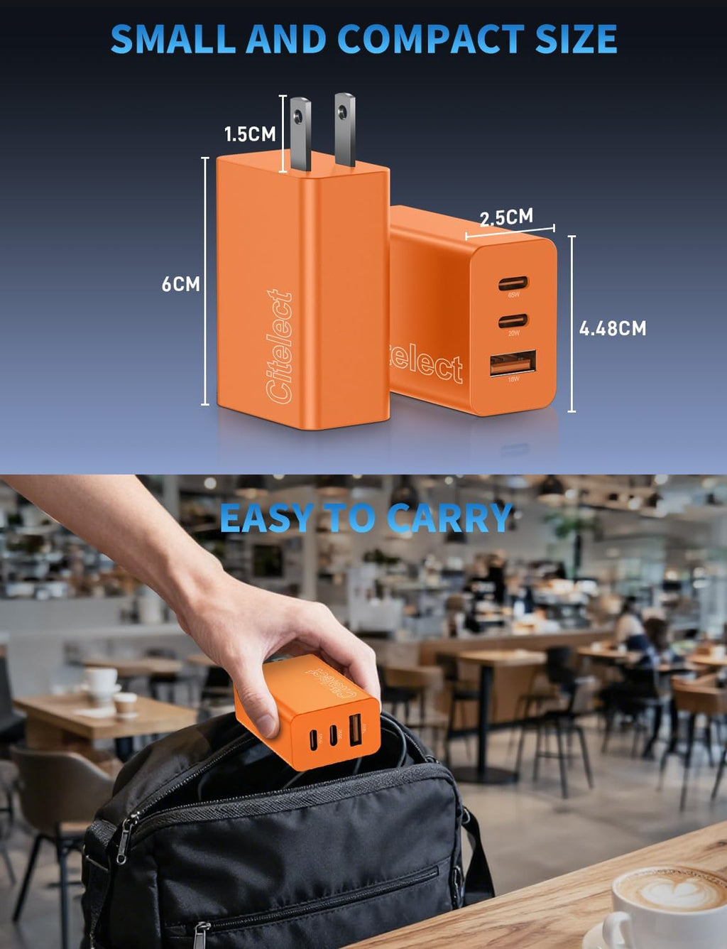 Paquete de 2 bloques de cargador USB C de 65 W, adaptador de carga...