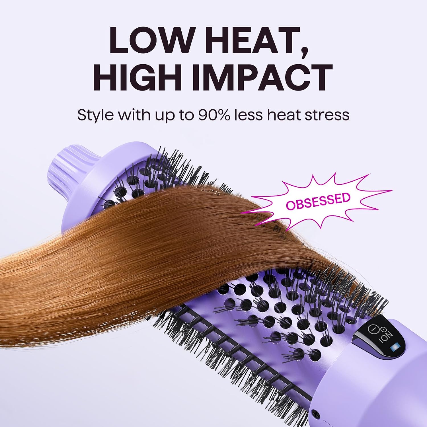 Wavytalk Cepillo Térmico, Blowout Boost Cepillo Redondo Calentado d...