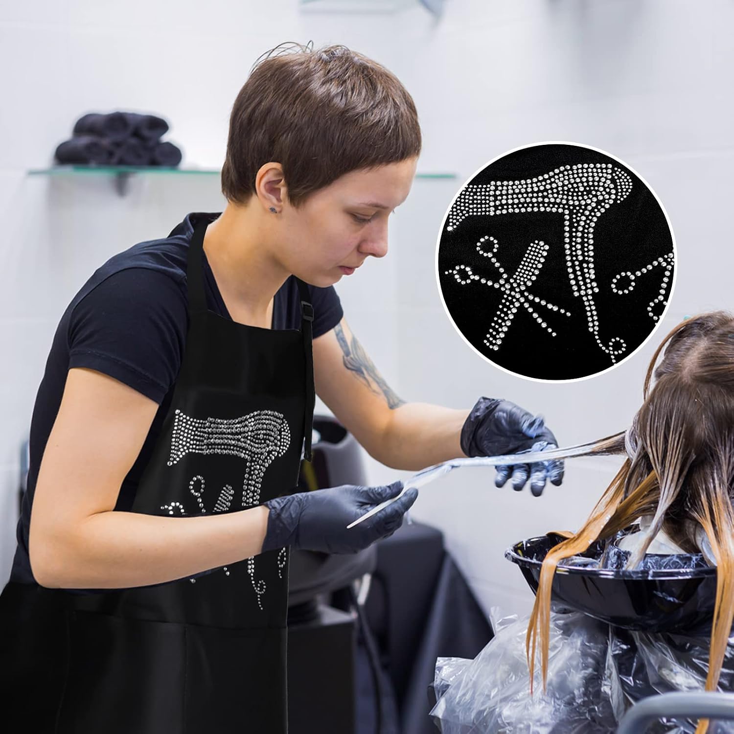 Coume 2 Piezas Delantal de Estilista de Cabello Delantal de Salón c...