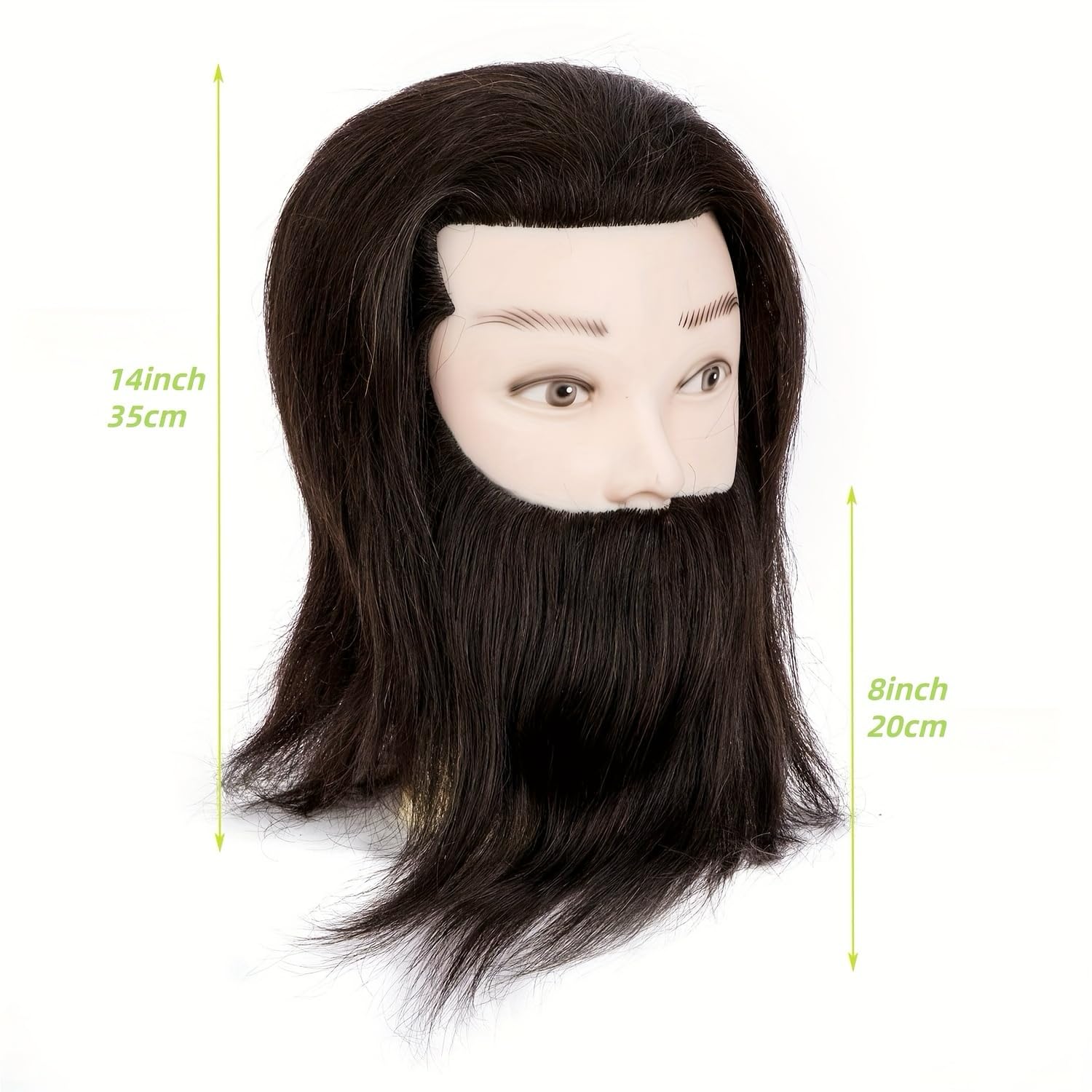 Yiifiulyn Cabeza de maniquí de cabello humano, para estudiantes de...