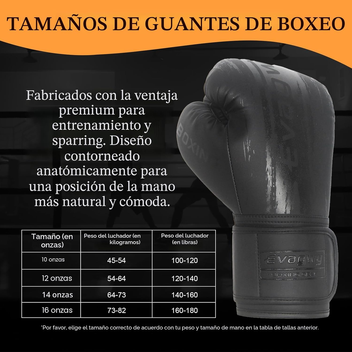 EVAGWY Guantes de boxeo para hombres y mujeres, para entrenamiento...