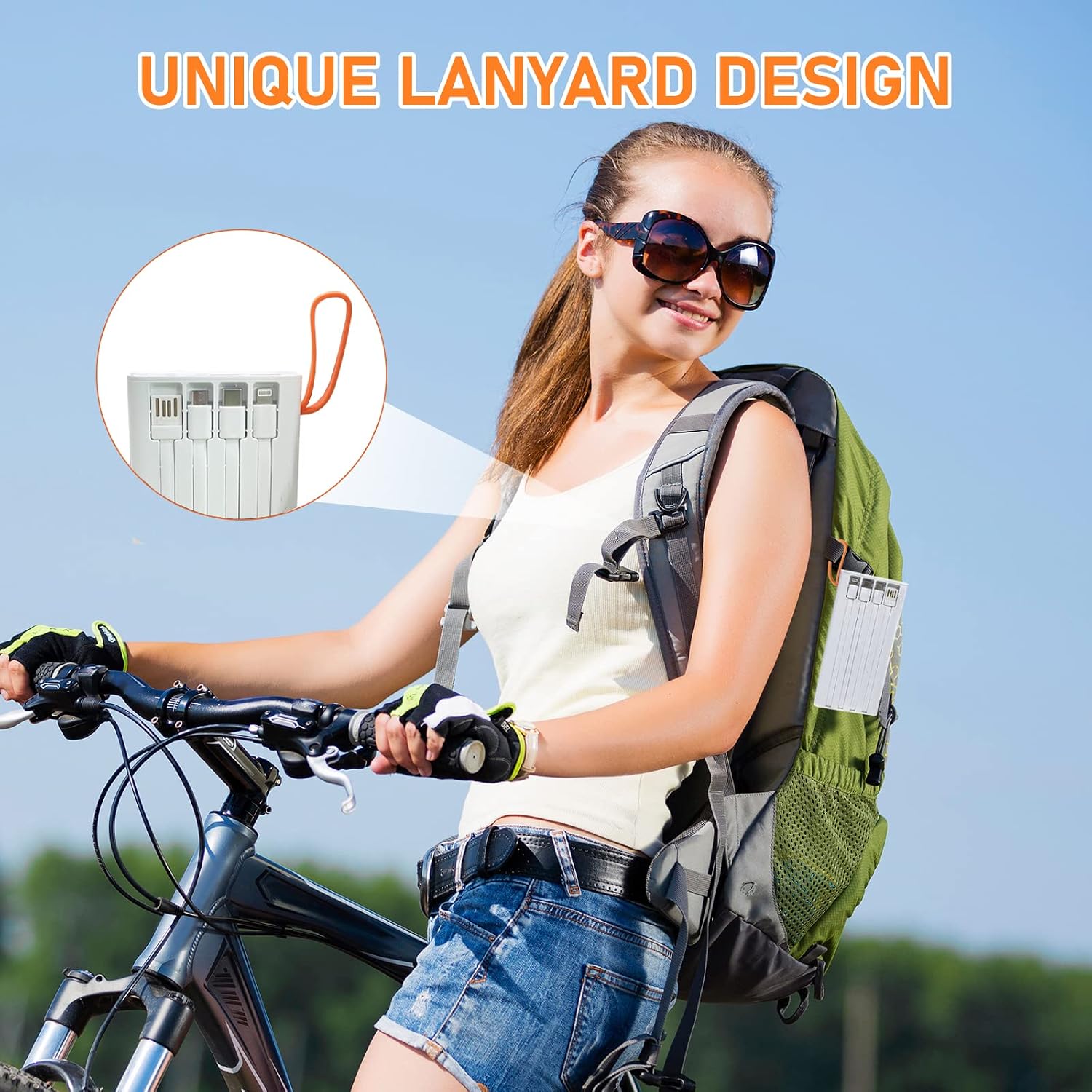 Cargador portátil con cables integrados, banco de energía Mandarook...
