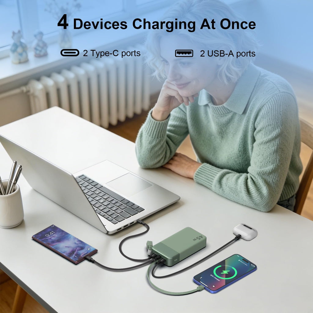 NOBIS Cargador portátil de 20000 mAh, batería de 45 W, carga rápida...