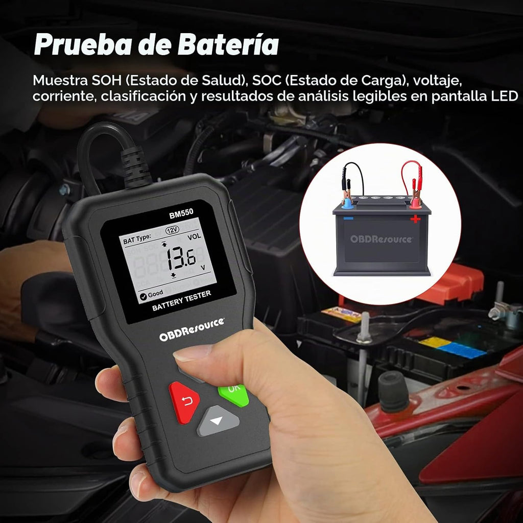 Probador de batería de automóvil 6 V, 12 V, 24 V, probador de volta...