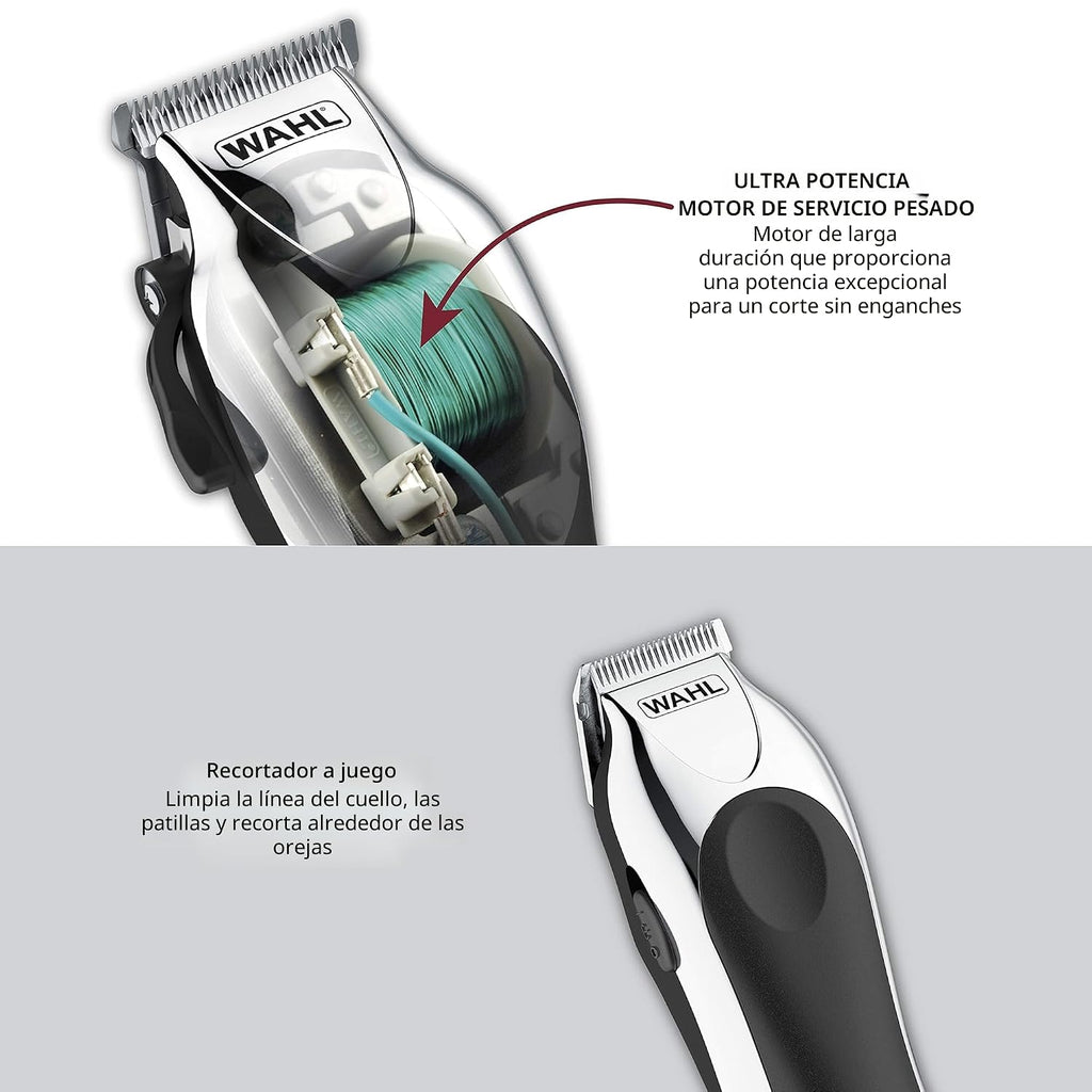 Wahl Máquina cortadora de cabello de lujo, cromada, profesional, in...