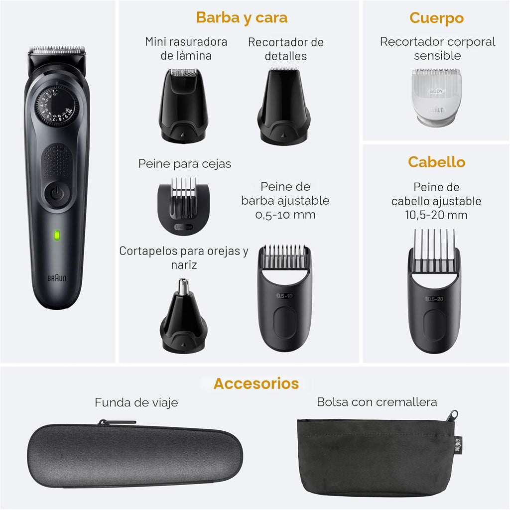 Braun Kit de estilo todo en uno Serie 5 5471, recortadora 8 en 1 pa...