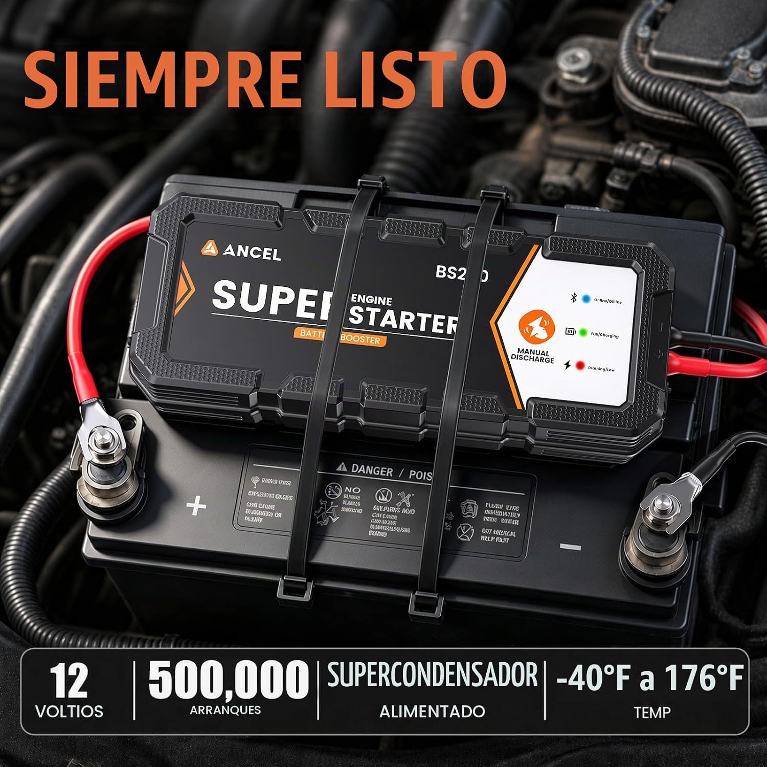 ANCEL BS200 Super Starter, sistema de arranque de salto conectado |...