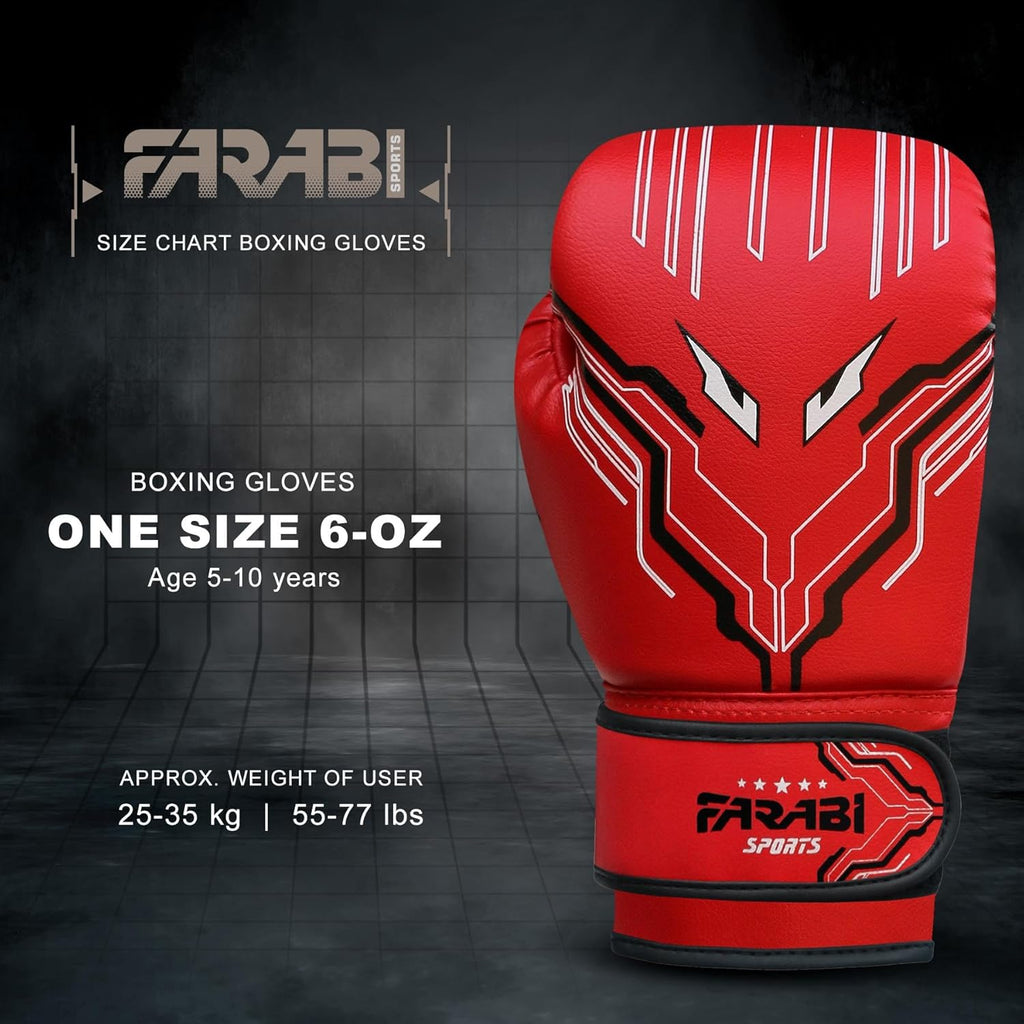 Farabi Sports Guantes de boxeo para niños y niñas, guantes de kickb...