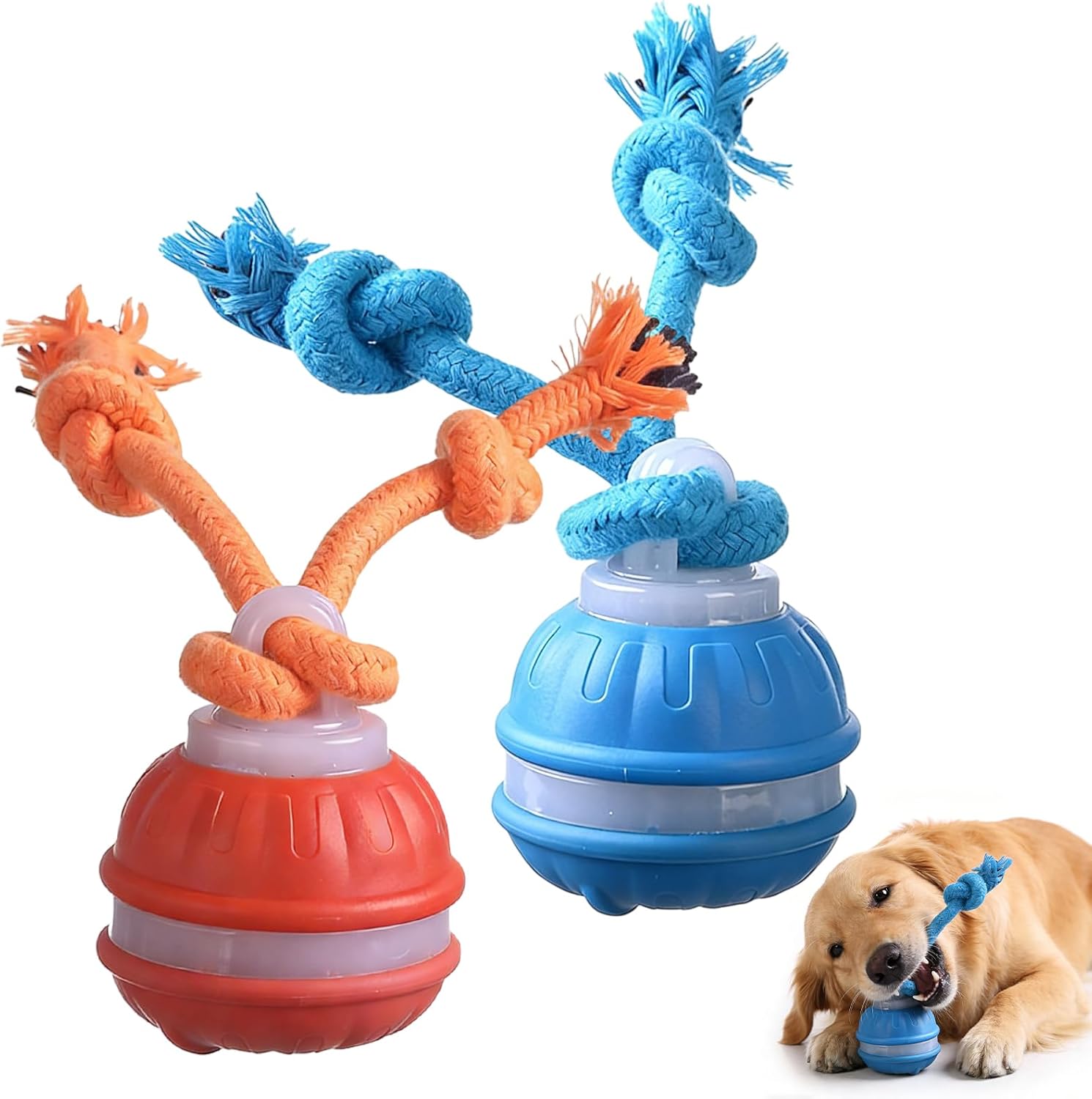 BSolus Zealburst - 2 juguetes interactivos para perros, bolas chirr...