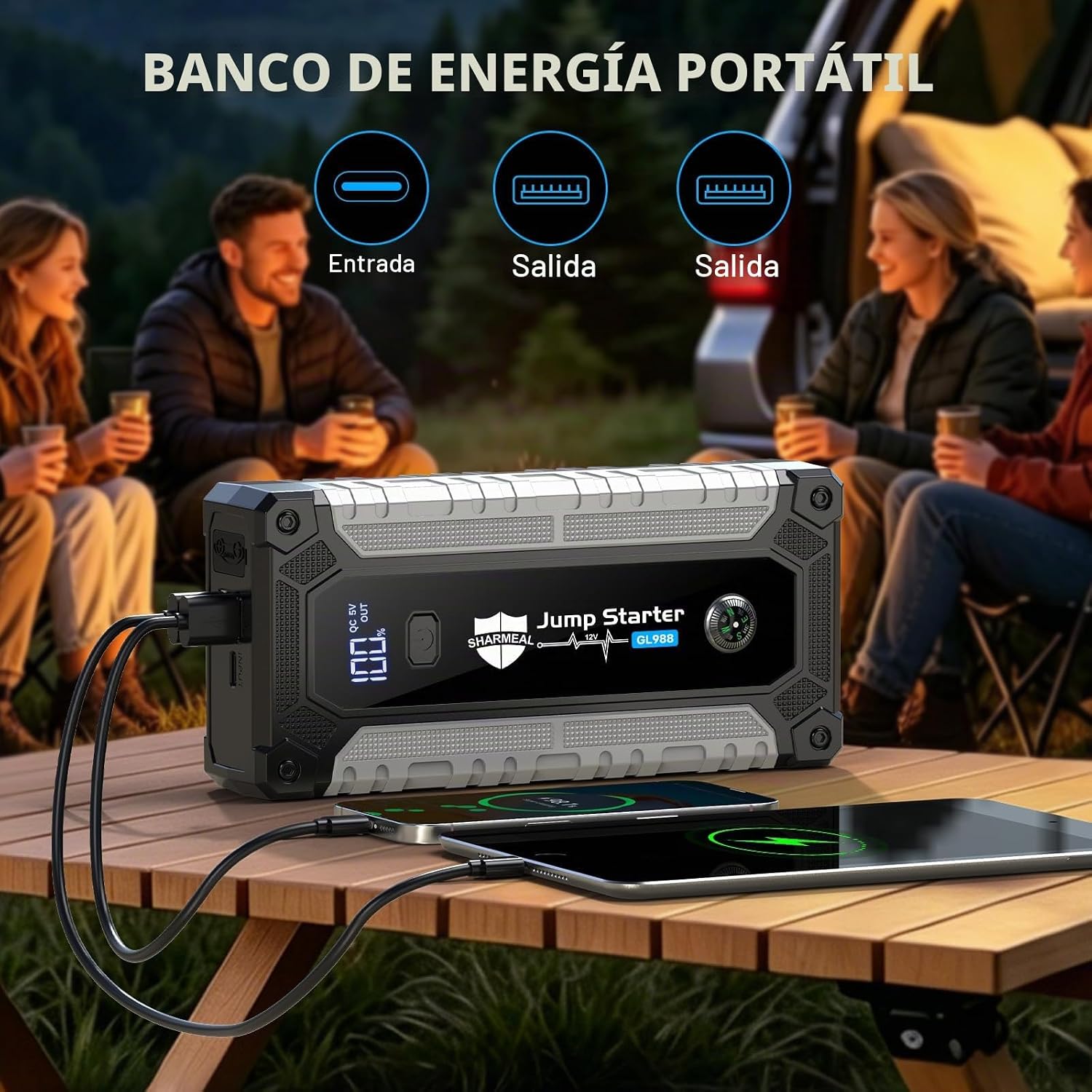 Arrancador de coche 6000A, arrancador portátil de batería de 12 V p...