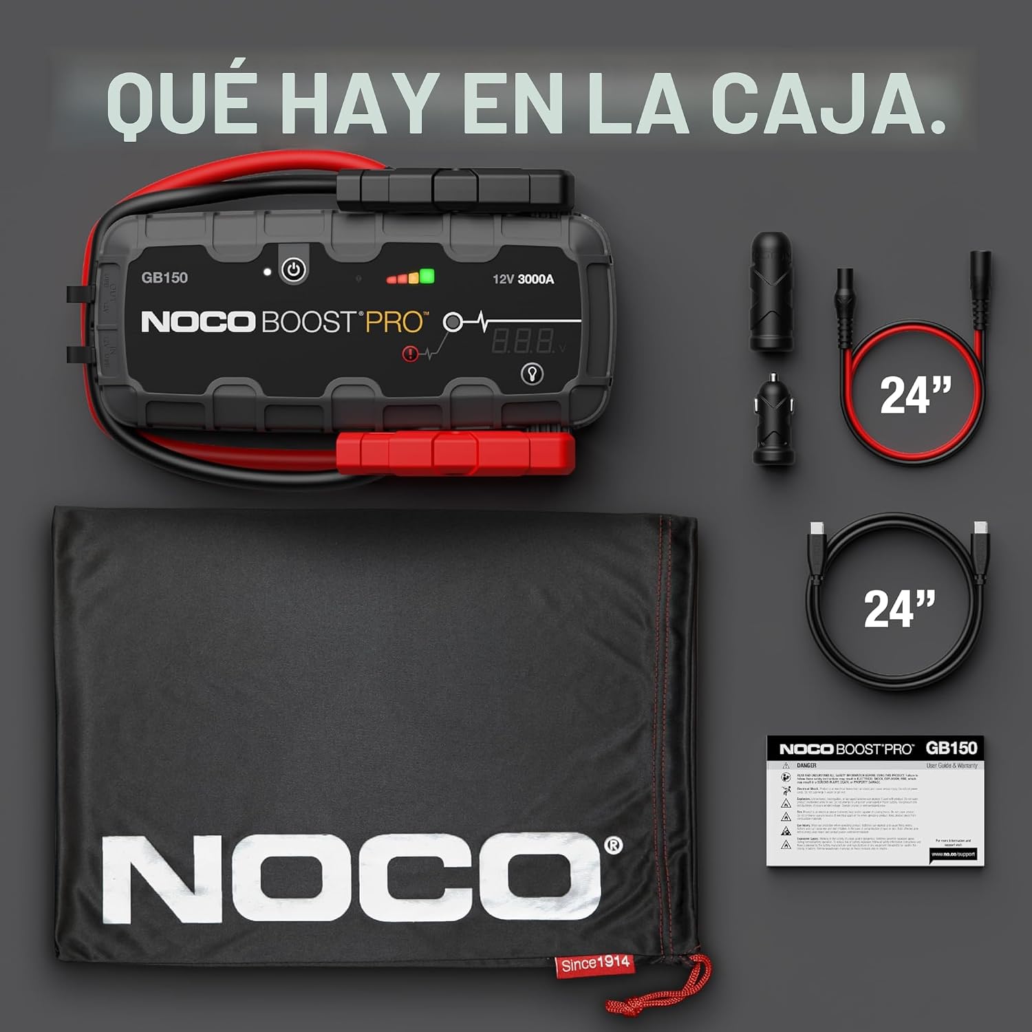 NOCO Boost Pro GB150 3000 Amp 12 voltios Arrancador portátil de lit...