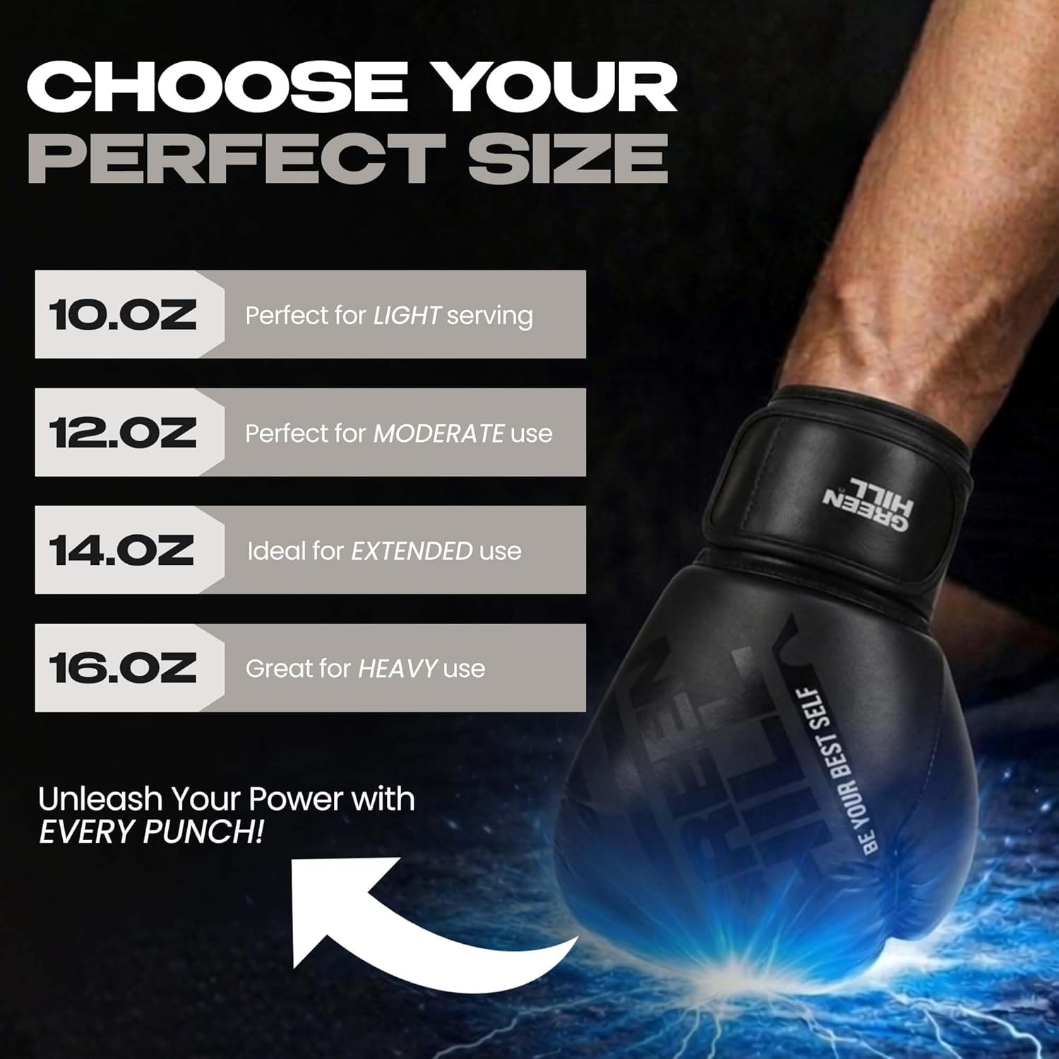 Juego de guantes de boxeo Green Hill para hombres y mujeres \u2013...