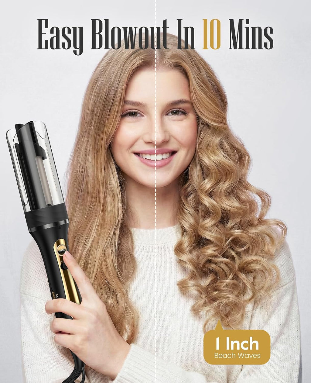 Zavarea Plancha rizadora giratoria automática para cabello largo, v...