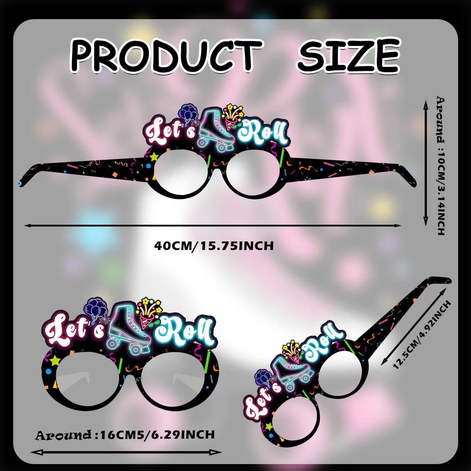 24 lentes de papel retro de los años 60 y 80 para patinaje sobre ru...