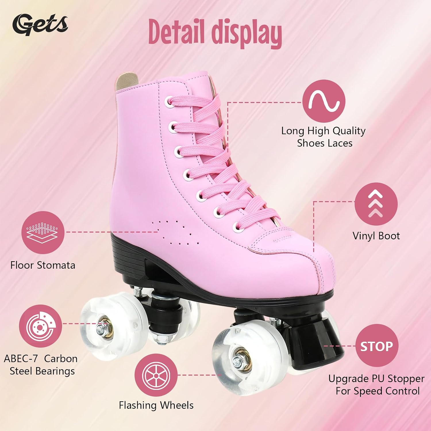 Gets Patines con Ruedas para Mujeres y Hombres con 4 Ruedas que se...