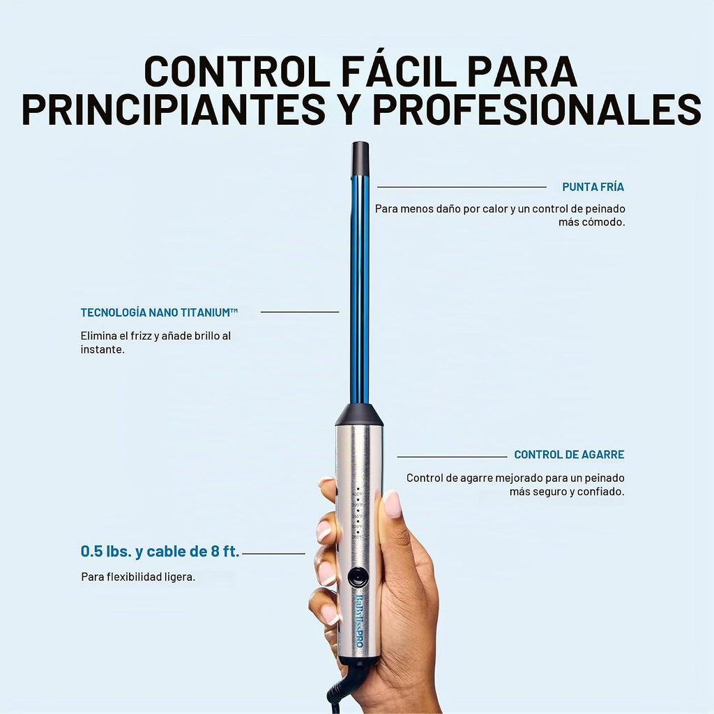 Rizador profesional BabylissPRO Nano Titanium para todo tipo de cab...
