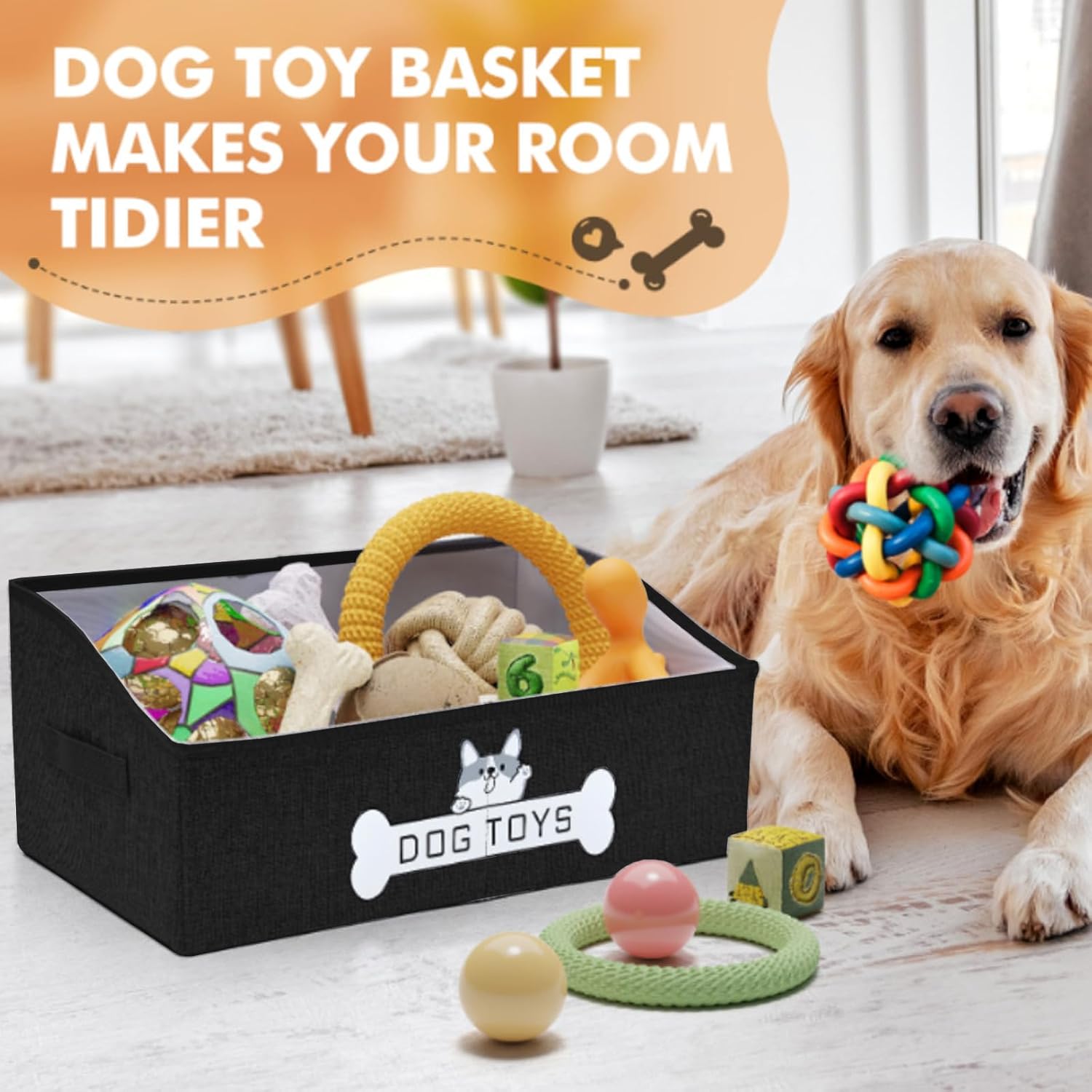 Mutiearo Cesta de juguetes para perros, especialmente diseñada para...