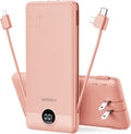 VEGER Cargador portátil para iPhone con cables incorporados y enchu...