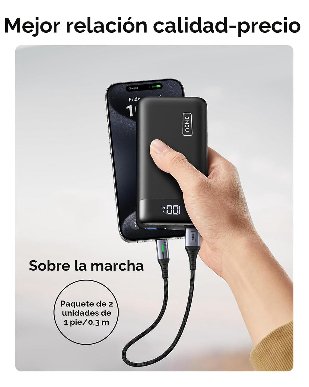 INIU Cable USB C a USB C, cable de carga rápida de 240 W, cable de...