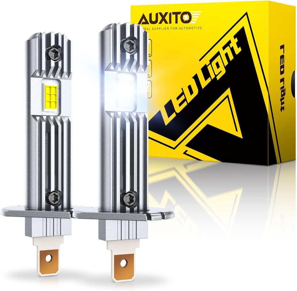 AUXITO Bombillas H1, 600% de brillo, 6500 K, luz blanca diurna, tam...