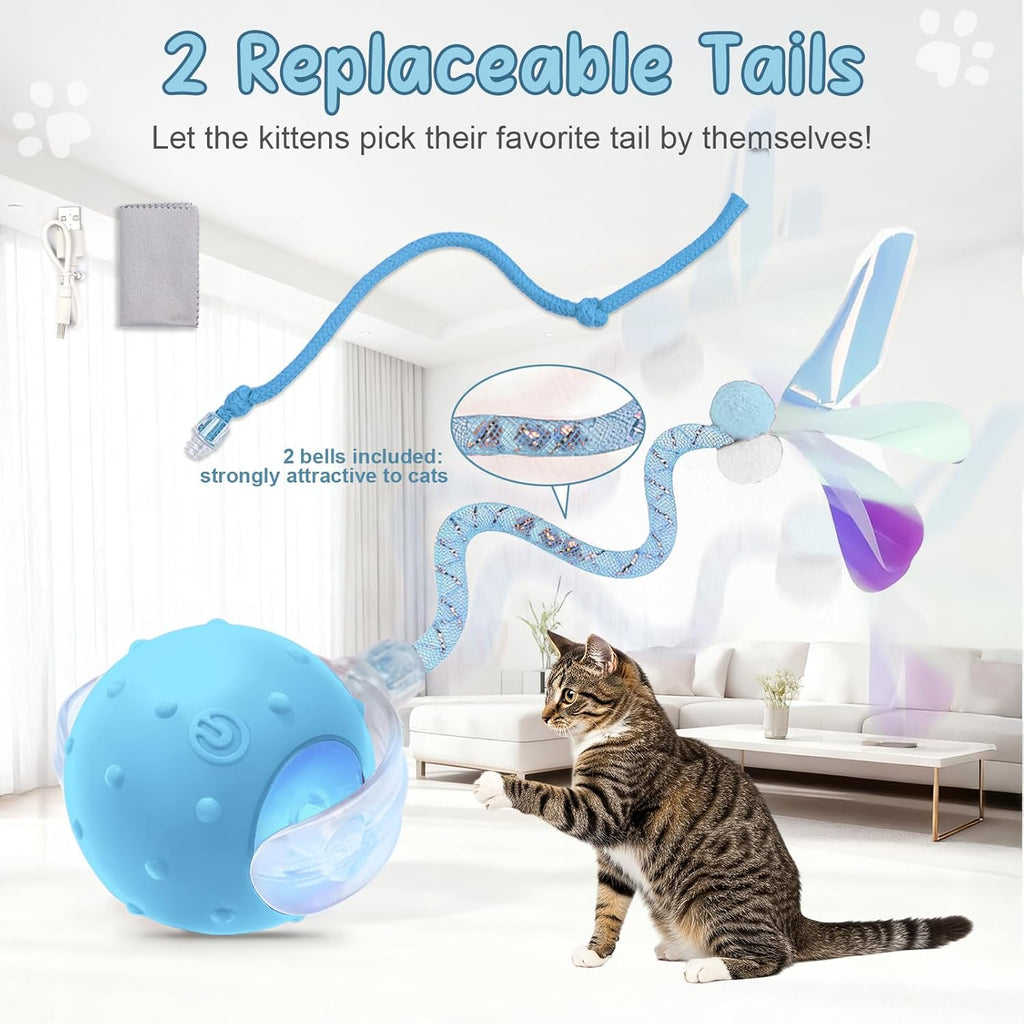 Pelota de juguete motorizada inteligente interactiva para gatos, 2...