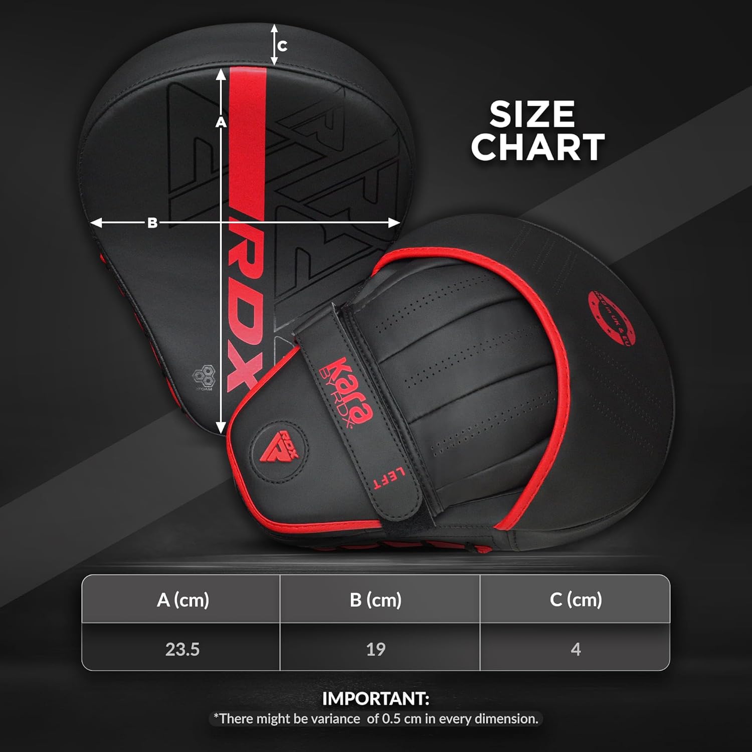 RDX Almohadillas de boxeo Curvadas Focus Mits, Maya Hide Leather Ka...